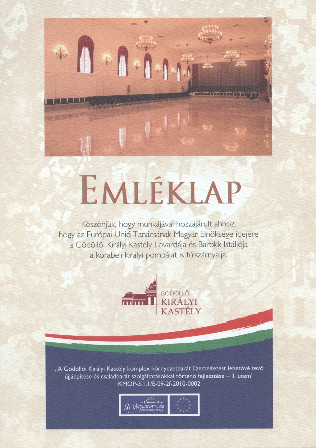 Gödöllői Királyi Kastély emleklap (2)